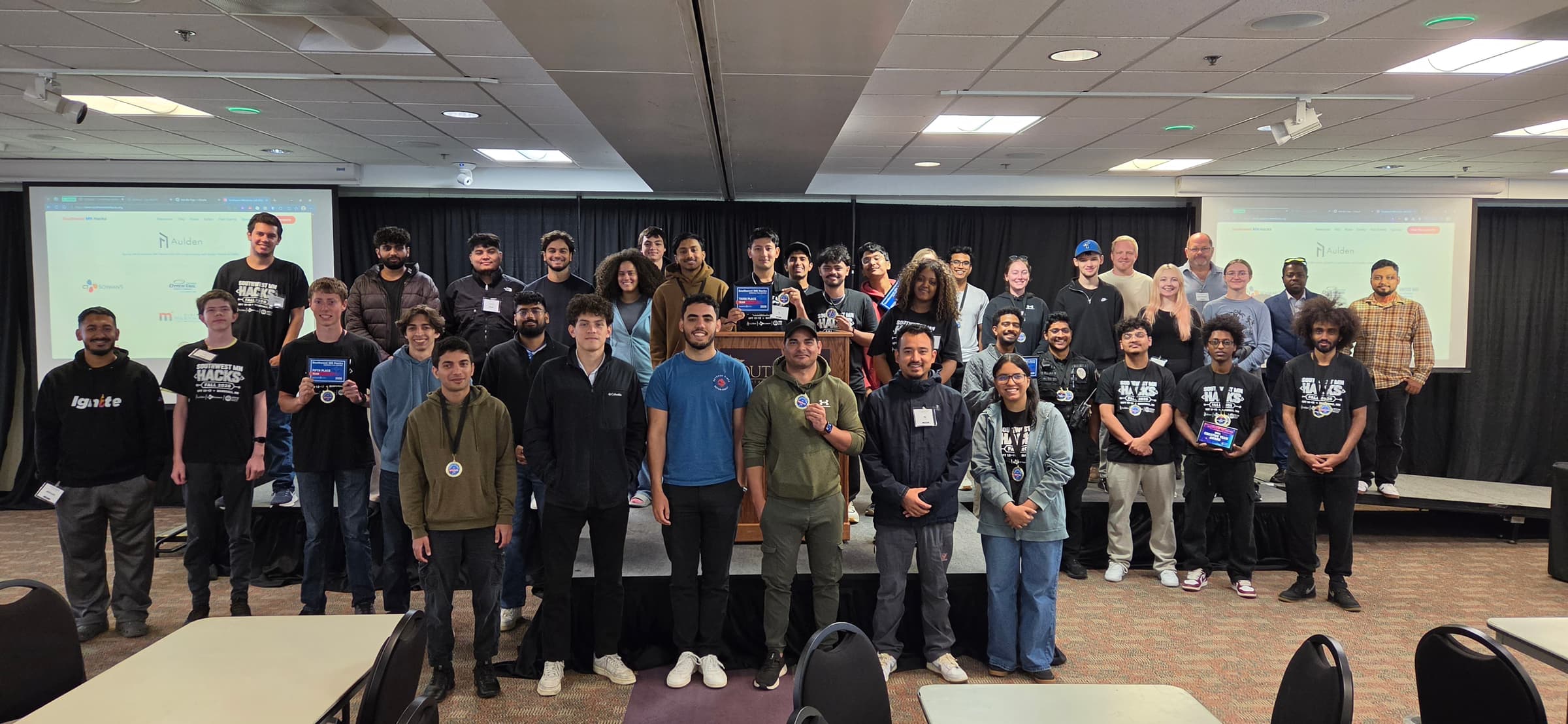 All participants of Southwest MN Hacks: Fall 2026 gathered at SMSU
